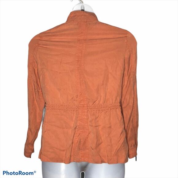 Max Jeans Salmon Pink Utility Jacket Small Boyfriend Military Zip Pocket Retro - Picture 9 of 16